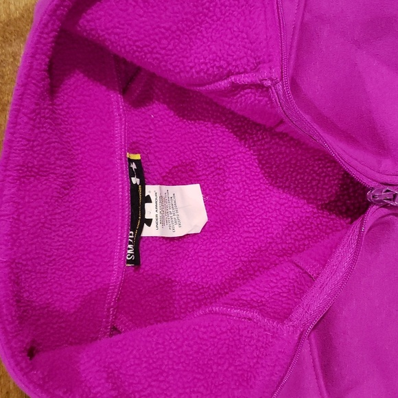 Under Armour Pink/ Purple Cold Gear Fleece Zip Pullover Small - Picture 7 of 9